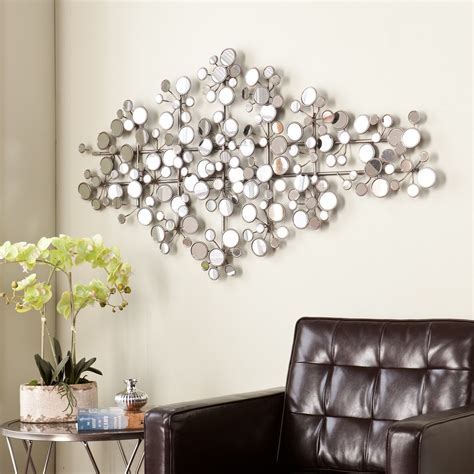 Shopping for stylish home wall decor? Modern Silver Mirror Circle Metal Wall Sculpture Art ...