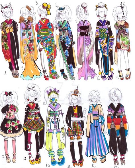 Kimono Designs 2 Closed By Guppie Adopts On Deviantart Fashion Design