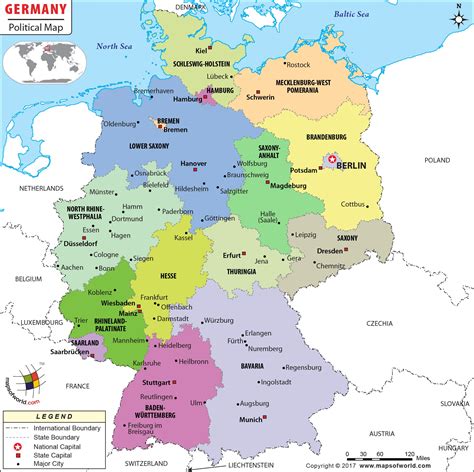 Political Map Of Germany Germany States Map
