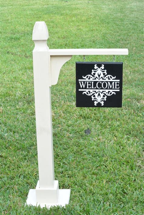 Yard Sign Holder Porch Post Porch Decor Yard By Adamsonwoodcraft