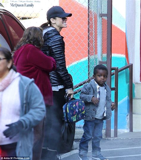 Sandra Bullock Cant Hide Her Proud Smile As She Drops Little Louis Off