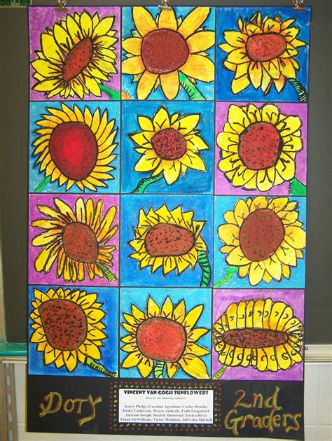 Whats Happening In The Art Room 2nd Grade Van Gogh Sunflowers