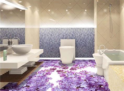 Download hd wallpapers for free on unsplash. custom vinyl flooring waterproof Purple flowers wall mural ...