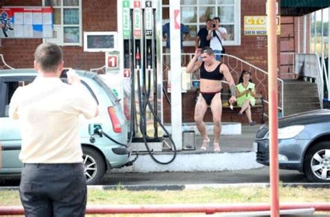 Gas Station Offers Free Gas For Everyone Who Comes In High Heels And Bikini And Regrets It