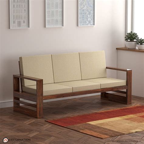 Celeste Wooden Living Room 3 Seater Sofa Set Decornation