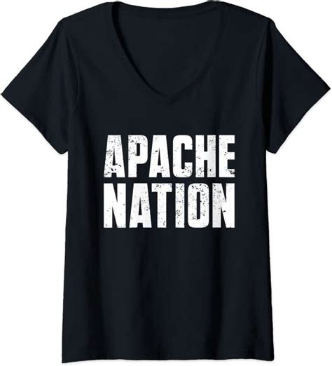 womens apache nation for proud native american from apache tribe v neck t shirt