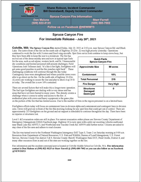 Monday Morning Update On Spruce Canyon Fire 15 Miles East