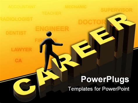 3d Career Opportunities On The Grey Background Powerpoint Template