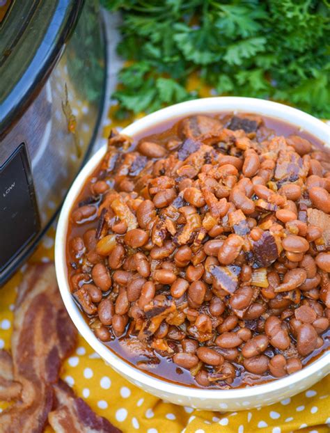 slow cooker baked beans with bacon 4 sons r us