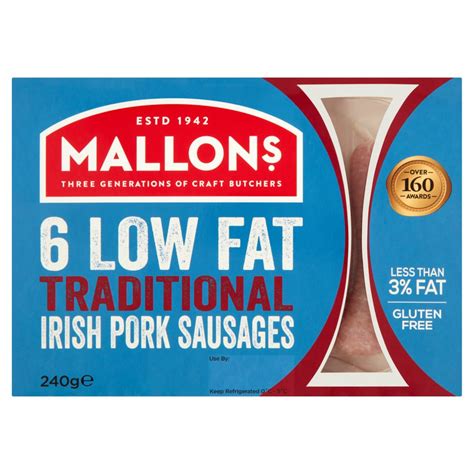 Mallons Low Fat Gluten Free Traditional Sausages 240g Centra