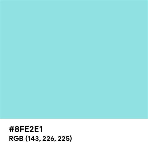 Soft Turquoise Color Hex Code Is 8fe2e1