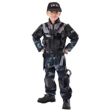 Swat Team Police Haloween Costume Childs Size 3 4 5 6 Teetot