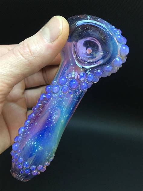 This Listing Is For A Unique Galaxy Glass Pipe Hand Blown With Purple