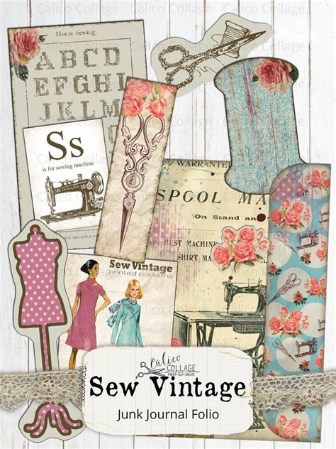 Sew Vintage Junk Journal Folio Junk Journal Kit Sewing Etsy Uk