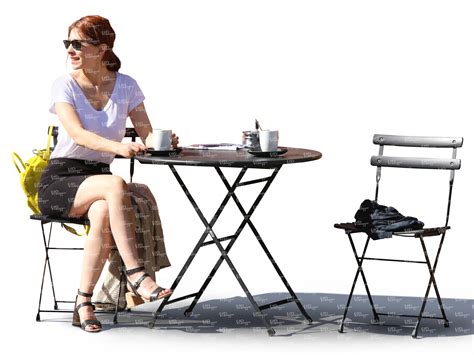 Woman Sitting In A Street Cafe Vishopper