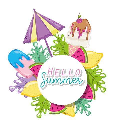 Hello Summer Card 635520 Vector Art At Vecteezy