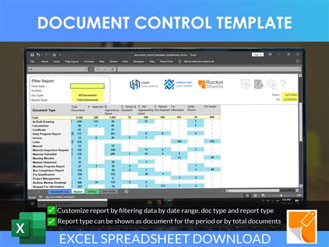 Document Control Template Document Management Tools Project Etsy