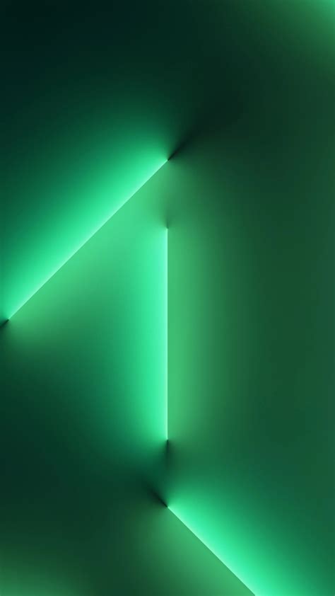 Wallpaper Iphone 13 Pro Alpine Green Light Beams Abstract Ios 16