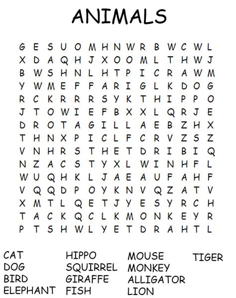 Wordsearch For Kids Free Printable Kids Learning Activity