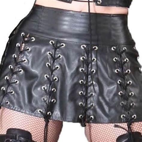top totty punk sexy black faux leather mini skirt ebay