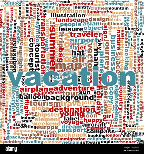 Vacation Word Cloud Stock Photo Alamy