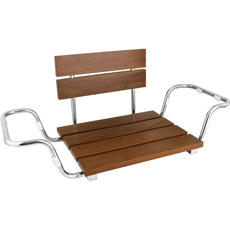 Clevr Adjustable Foldable Teak Wood Bathtub Seat Shower Bench Modern