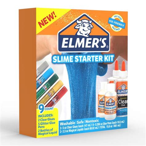 Elmers Slime Starter Kit Clear School Glue Glitter Glue