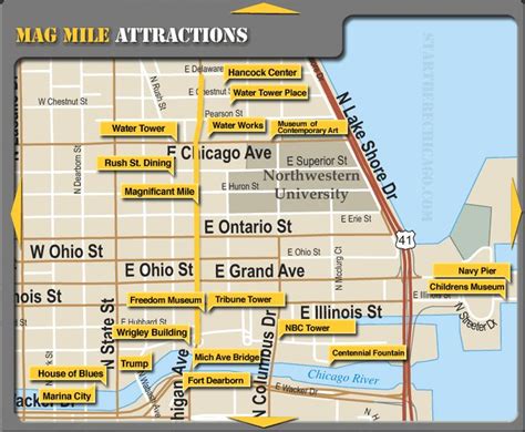 Mag Mile Attractions Startherechicago Attraction Maps