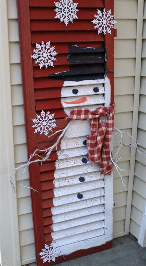 Frosty The Snowman Wooden Shutter Repurpose Crafts A La Mode