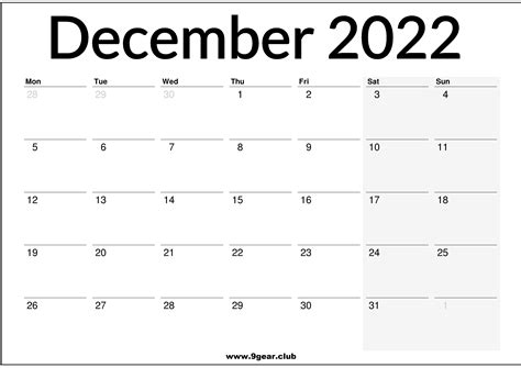 December 2022 Uk Calendar Printable Printable Calendars