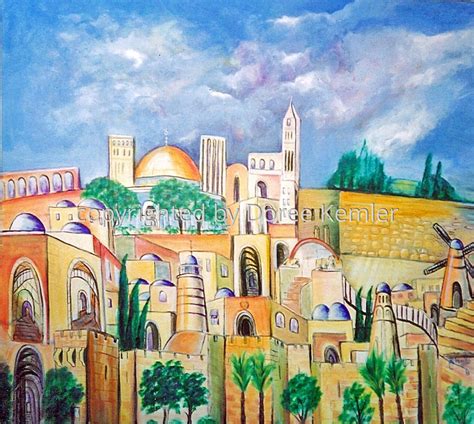 Abstract Acrylic Paintings Jerusalem Acrylic On Canvas By Doree S Kemler