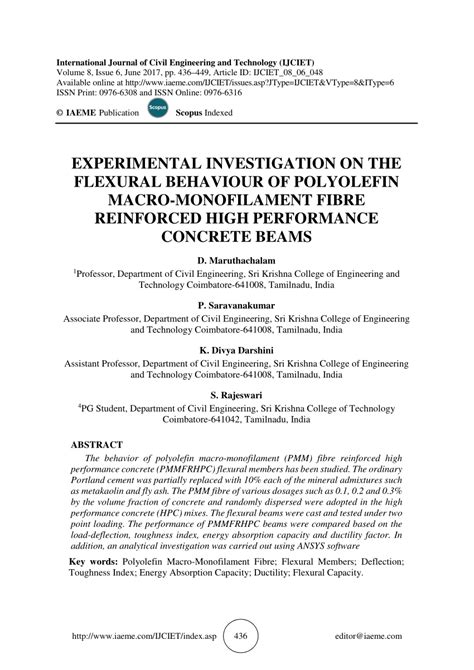 Pdf Experimental Investigation On The Flexural Behaviour Of Polyolefin Macro Monofilament