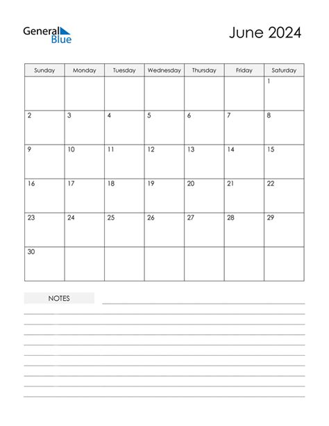 June 2024 Calendar Pdf Word Excel