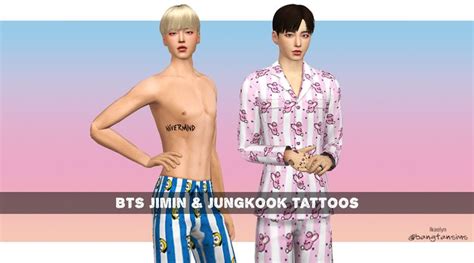 Bts Jimin And Jungkook Sims 4 Tattoos Sims 4 Tattoos Sims 4 Sims 4