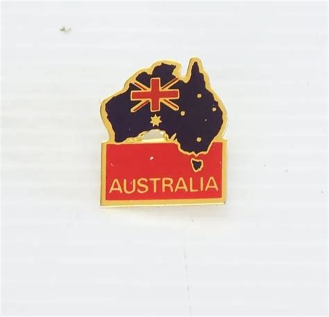 Vintage Australian Map Australia Travel Souvenir Lapel Hat Tie Pin