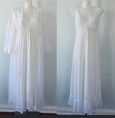 Vintage White Peignoir Set Bridal Peignoir Vintage Peignoir Etsy Canada Bridal Nightwear