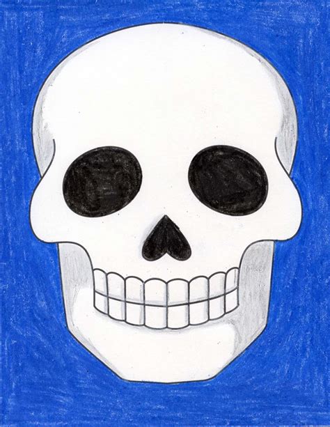 easy how to draw a skull tutorial and skull coloring page — jinzzy