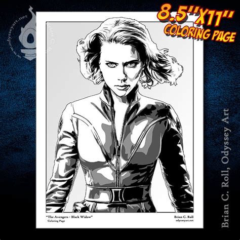 Avengers Black Widow Downloadable And Printable Coloring Page Etsy