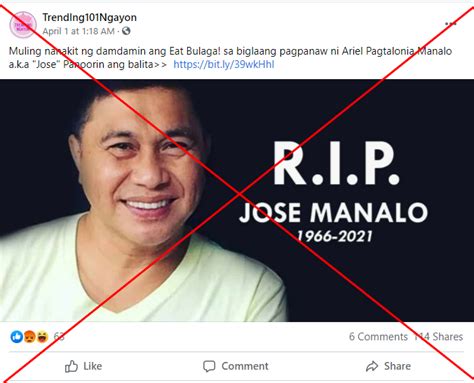 Hoax Reports Falsely Claim Popular Filipino Comedian Jose Manalo Is