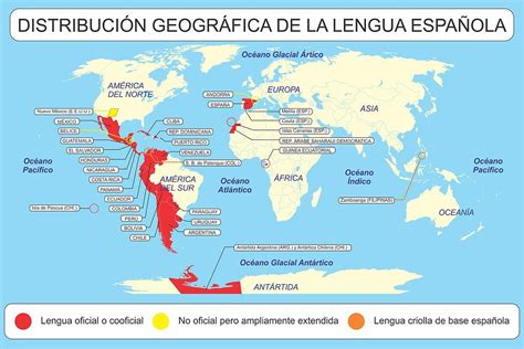 Distribución Geográfica Del Idioma Español Recursos De Enseñanza De