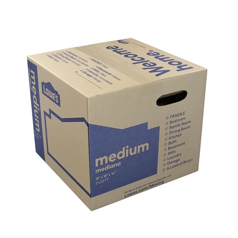 medium cardboard moving box kit with handle holes actual 18 in x 16 in x 18 in at