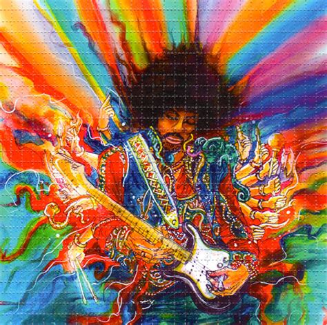 Jimi Hendrix Hallucination Blotter Art Psychedelic Perforated Lsd