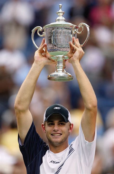 Andy Roddick Celebrates His Win Over Juan Carlos Ferrero At The 2003 Us