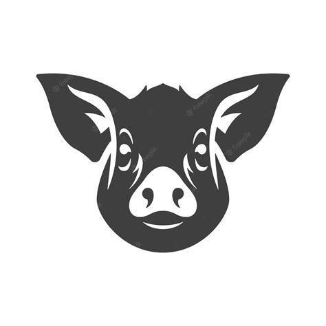 Premium Vector Pig Head Silhouette Isolated On White Background
