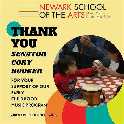 Newark School Of The Arts On Twitter Thank You To Senator Cory Booker For His Support Of Our