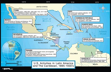 Maps101 United States Intervention Latin America And The Caribbean