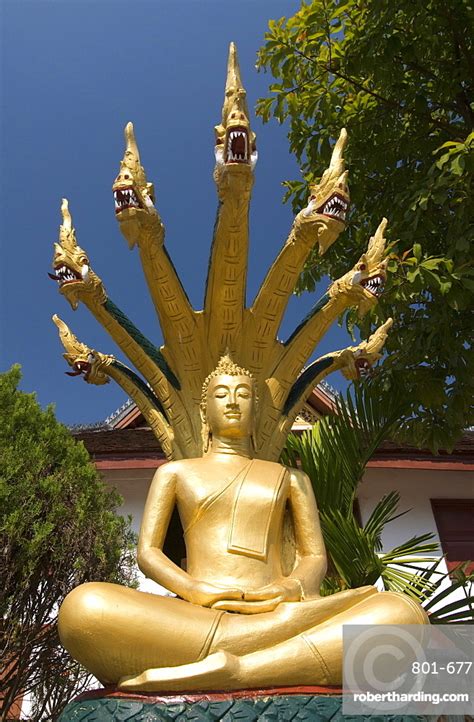 Sitting Buddha With Naga Heads Stock Photo
