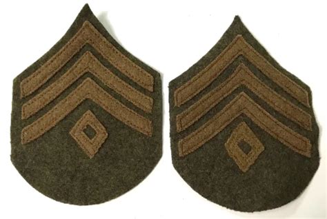 Wwi Us Army Infantry 1st Sergeant Sleeve Rank Chevrons 1596 Picclick