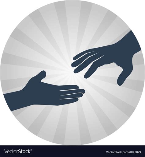 Helping Hands Flat Icon Royalty Free Vector Image