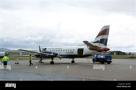 A General View Of A British Airways Plane At Stornoway Airport Which Is